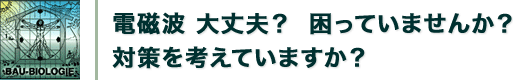 電磁波 大丈夫?困っていませんか?対策を考えていますか?
